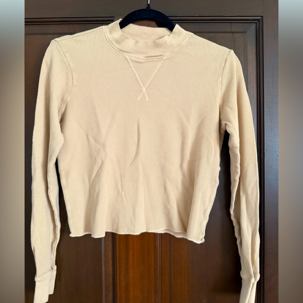 Mate the Label thermal boxy crop in Latte